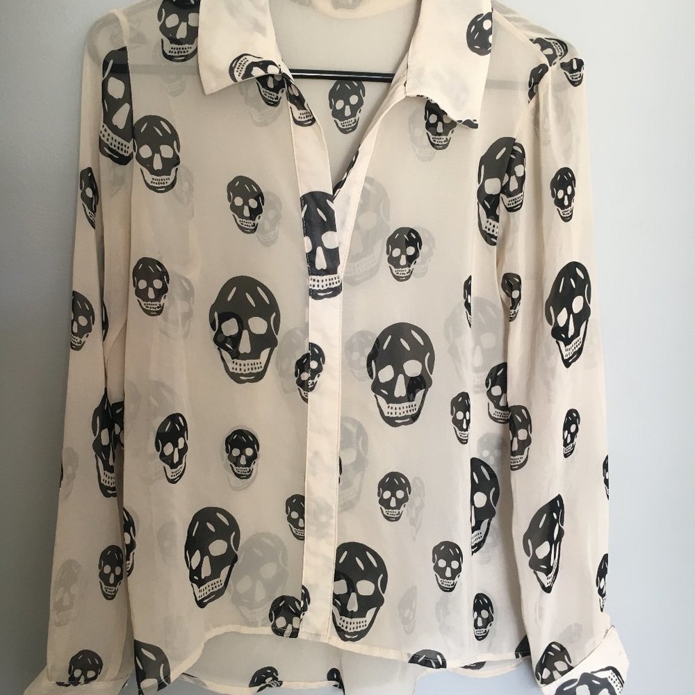 Vintage Havana Skull Blouse, Size Small